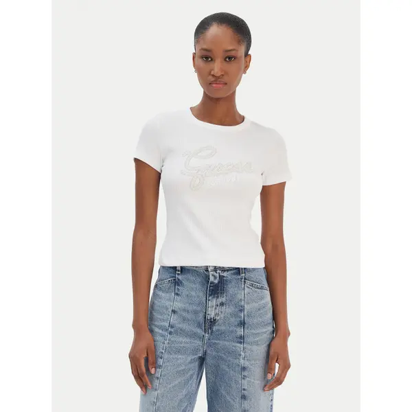 Guess Guess T-shirt W6RI22 KA0H1 Bijela Slim Fit