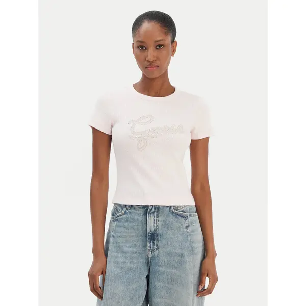 Guess Guess T-shirt W6RI22 KA0H1 Ružičasta Slim Fit