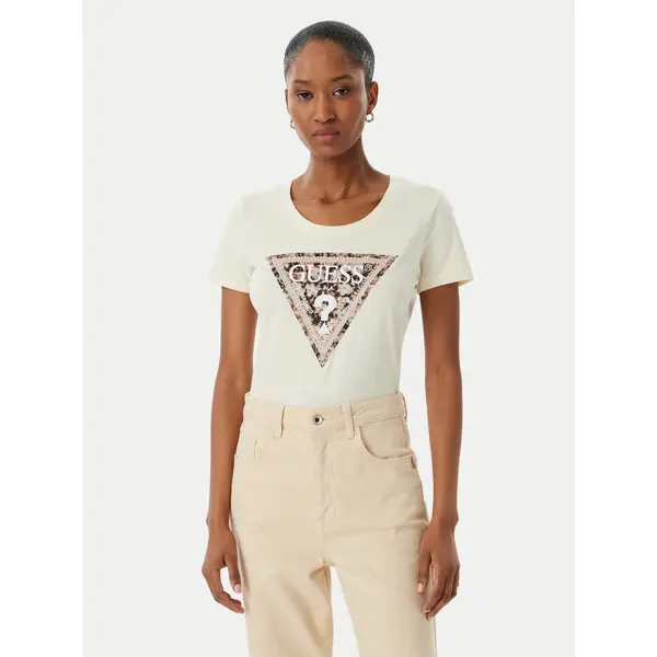 Guess Guess T-shirt W6RI32 J1314 Écru Regular Fit