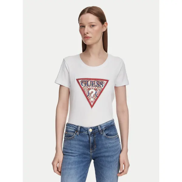 Guess Guess T-shirt W6YI25 K4344 Bijela Slim Fit