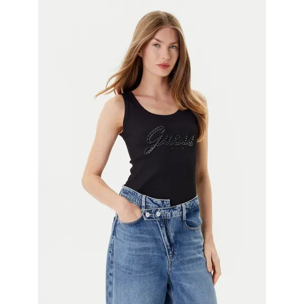 Guess Guess Top W5YP00 KCXJ2 Crna Regular Fit