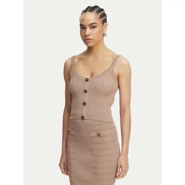Guess Guess Top W5YR10 Z0130 Smeđa Regular Fit