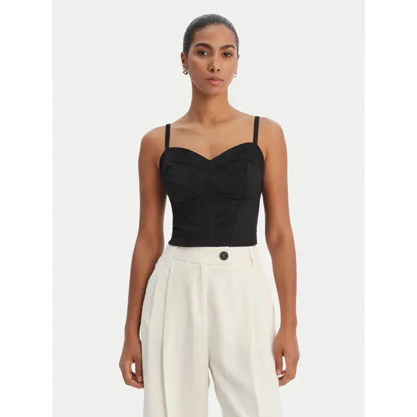 Guess Guess Top W6RH03 WJ472 Crna Slim Fit