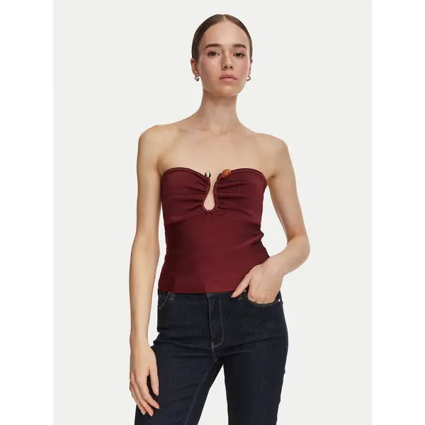 Guess Guess Top W6YR37 Z1042 Tamnocrvena Slim Fit