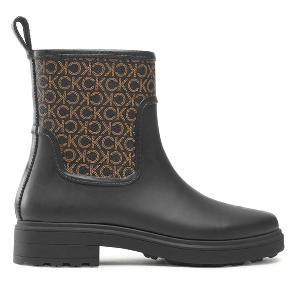 Calvin Klein Gumene čizme Calvin Klein Rain Boot W/Flc HW0HW01319 Black/Brown Mono 0GL