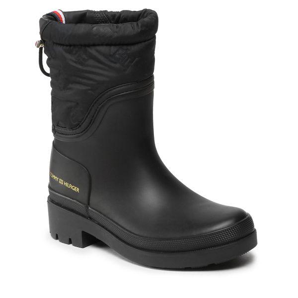 Tommy Hilfiger Gumene čizme Tommy Hilfiger Ankle Rainboot With Monogram FW0FW06848 Crna