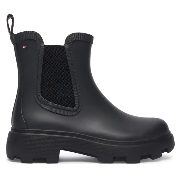 Tommy Hilfiger Gumene čizme Tommy Hilfiger Flag Cleated FW0FW09387 Crna