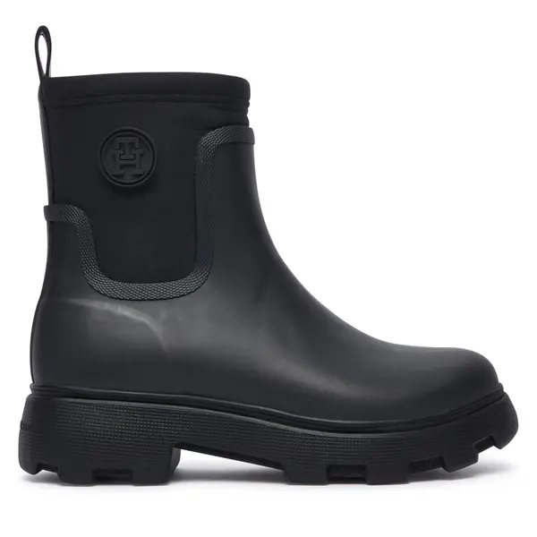 Tommy Hilfiger Gumene čizme Tommy Hilfiger Th Stamp Warm Ankle Rain Boot FW0FW09544 Crna