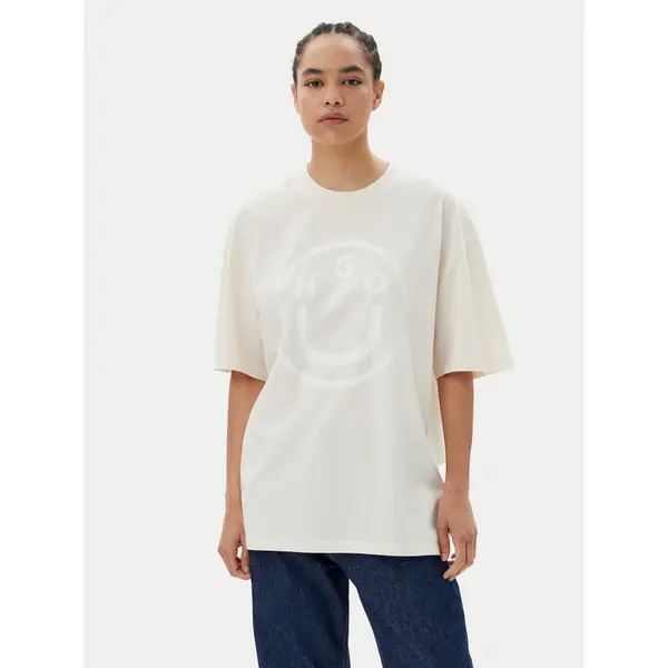 HUGO HUGO T-shirt 50511471 Bež Oversize