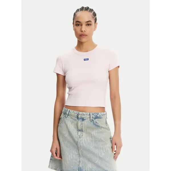 HUGO HUGO T-shirt Baby 50510749 Ružičasta Slim Fit