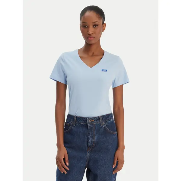 HUGO HUGO T-shirt Classic 50513667 Svijetlo plava Slim Fit