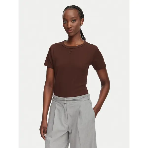 HUGO HUGO T-shirt Deloris 50512002 Tamno smeđa Regular Fit