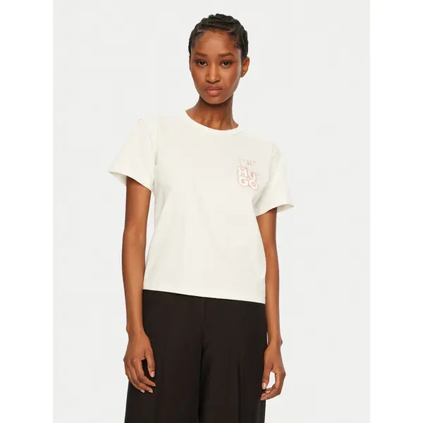 HUGO HUGO T-shirt Destrel_1 50534246 Écru Regular Fit