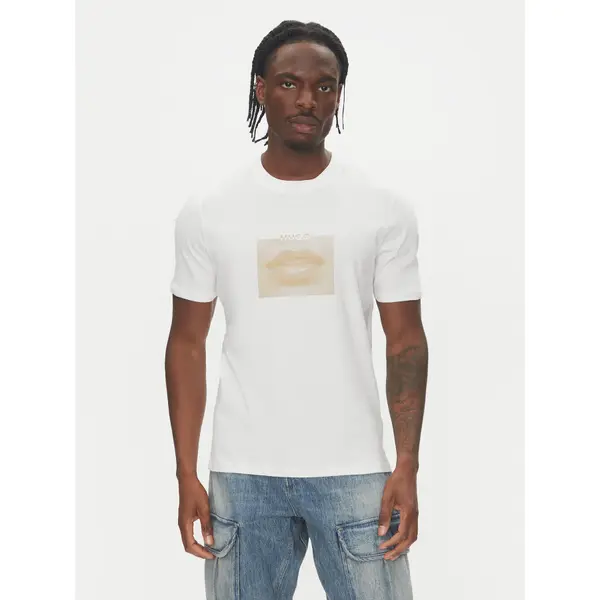 HUGO HUGO T-shirt Deterni 50544496 Bijela Regular Fit