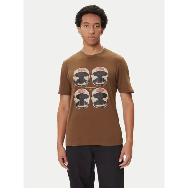 HUGO HUGO T-shirt Diboxer 50542560 Tamno smeđa Regular Fit
