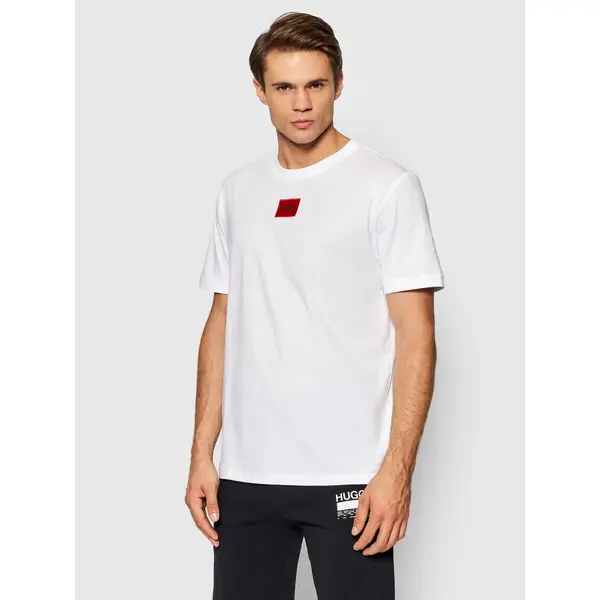 HUGO Hugo T-shirt Diragolino 212 50447978 Bijela Regular Fit
