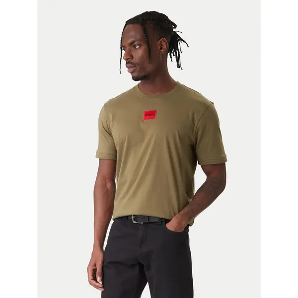 HUGO HUGO T-shirt Diragolino 50447978 Kaki Regular Fit