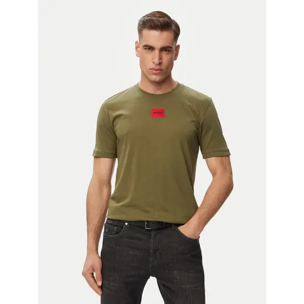 HUGO HUGO T-shirt Diragolino212 50447978 Kaki Regular Fit