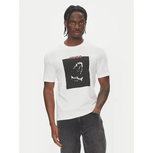 HUGO HUGO T-shirt Dobero 50542734 Bijela Regular Fit