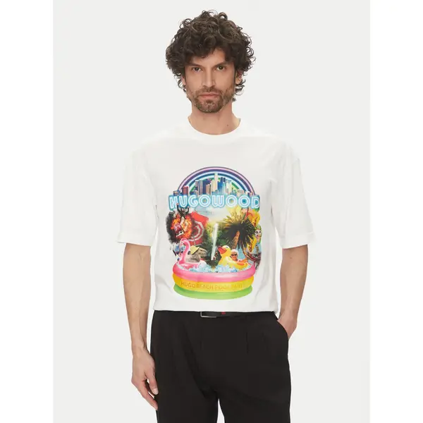 HUGO HUGO T-shirt Duwood 50538512 Bijela Relaxed Fit