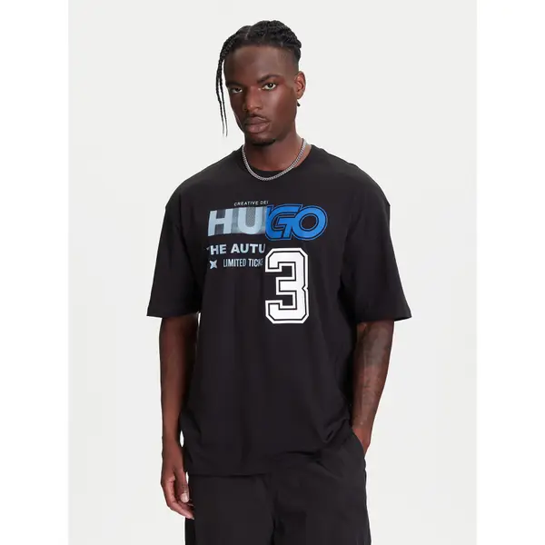 HUGO HUGO T-shirt Nesite 50544168 Crna Loose Fit