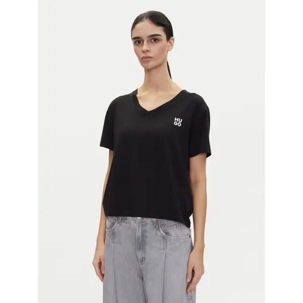 HUGO HUGO T-shirt Nika_T-Shirt 50540046 Crna Regular Fit