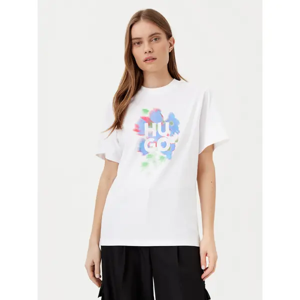 HUGO HUGO T-shirt Vintage 50534545 Bijela Boxy Fit
