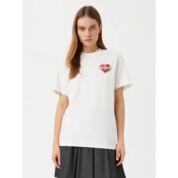 HUGO HUGO T-shirt Vintage 50534545 Bijela Boxy Fit