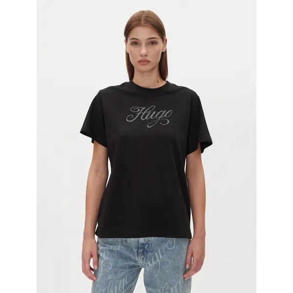 HUGO HUGO T-shirt Vintage Tee 50537239 Crna Relaxed Fit