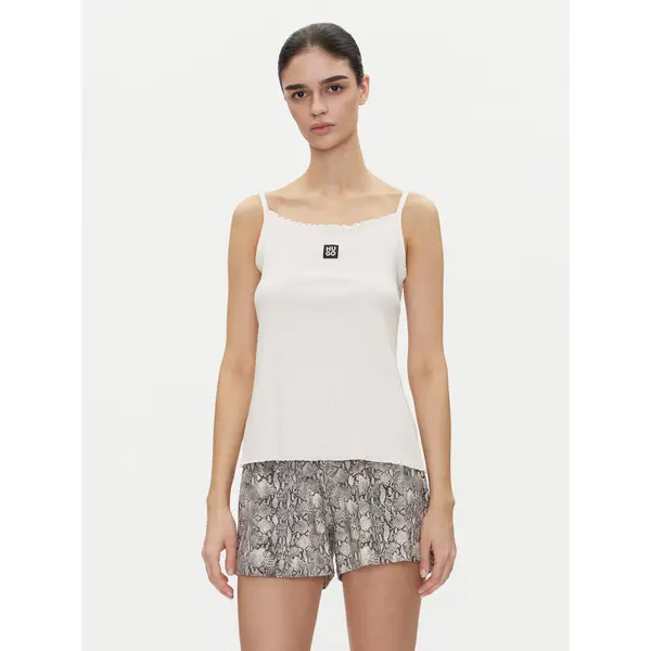 HUGO HUGO Top Rib_Vest 50540056 Écru Regular Fit
