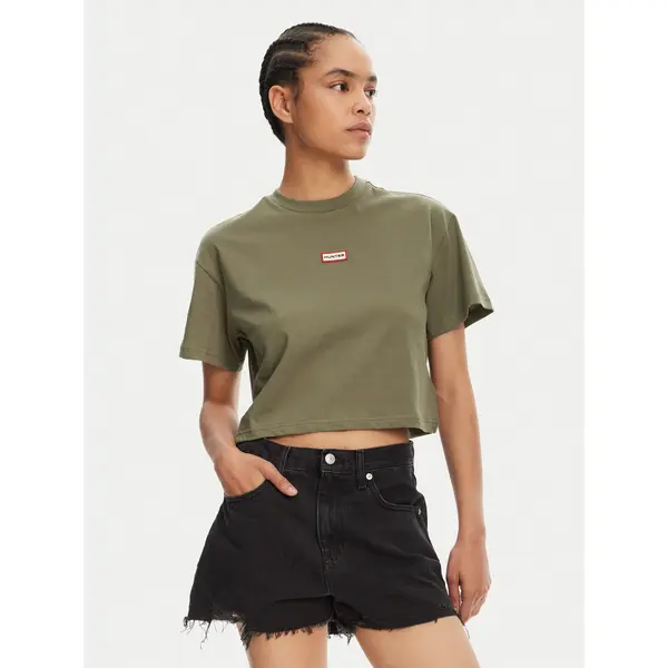 Hunter Hunter T-shirt Abby HARW0059251 Kaki Boxy Fit