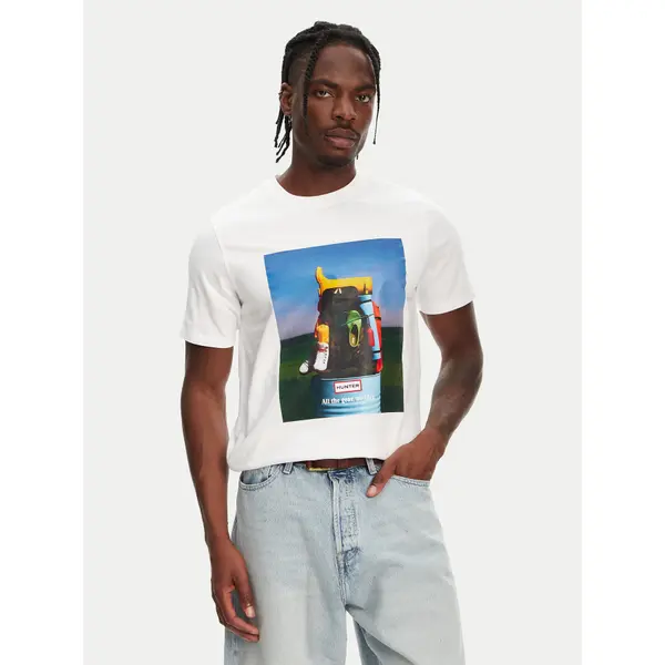 Hunter Hunter T-shirt Brodie Graphic HARM0036251 Bijela Regular Fit