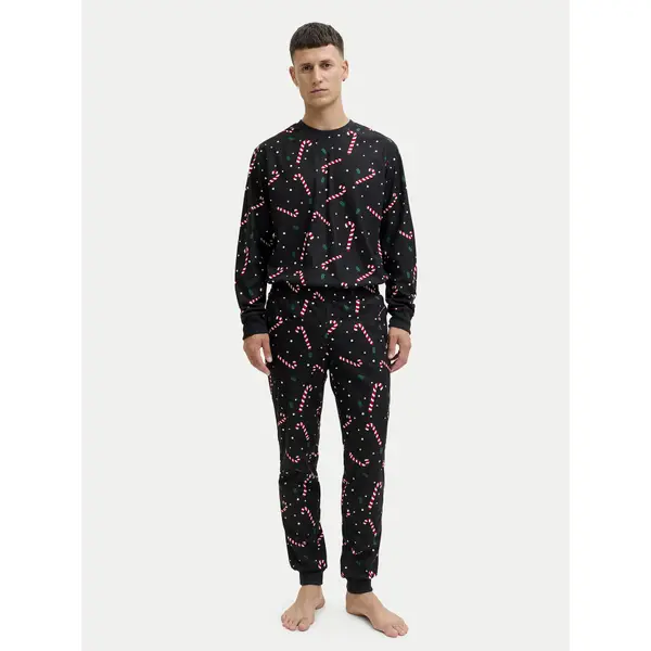 jack & jones Jack & Jones Pidžama Tristan 12285375 Crna Loose Fit