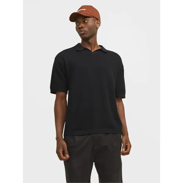 jack & jones Jack & Jones Polo Linen 12252748 Crna Regular Fit
