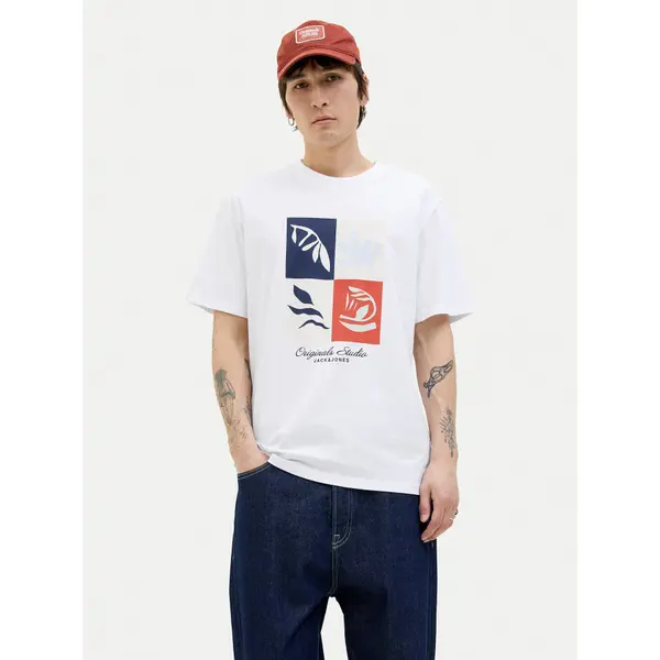 jack & jones Jack & Jones T-shirt Canggu 12277220 Bijela Regular Fit