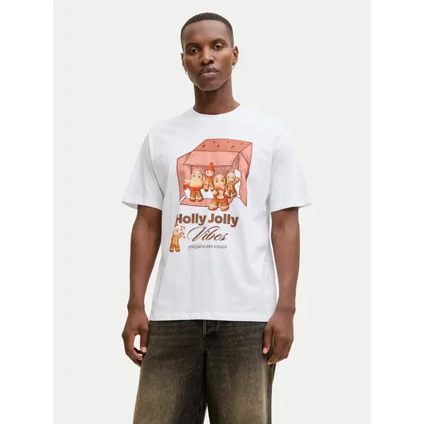 jack & jones Jack & Jones T-shirt Holiday Cartoon 12287550 Bijela Relaxed Fit