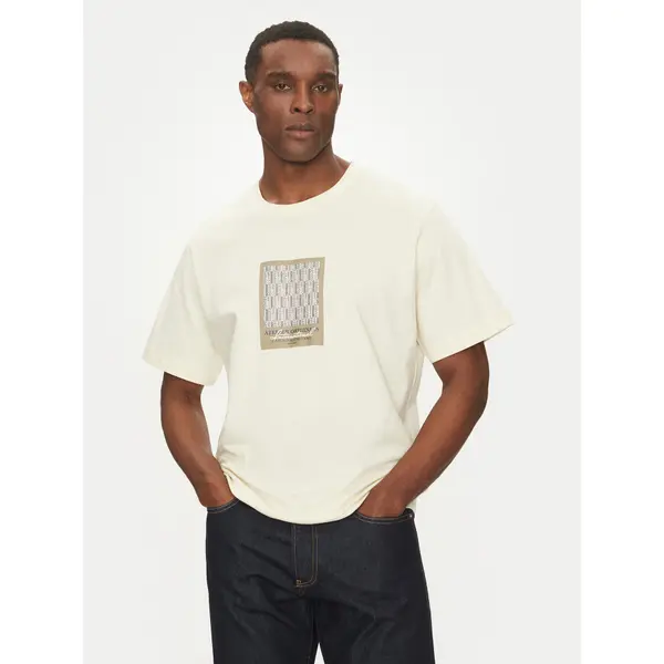 jack & jones Jack & Jones T-shirt Islington 12273019 Écru Loose Fit