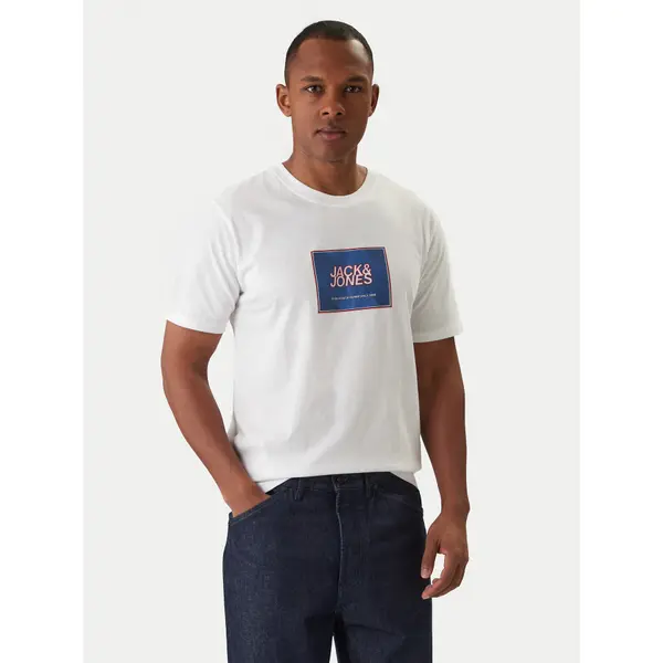 jack & jones Jack & Jones T-shirt Jjrain Tee Ss Crew Neck 12288097 Bijela Regular Fit
