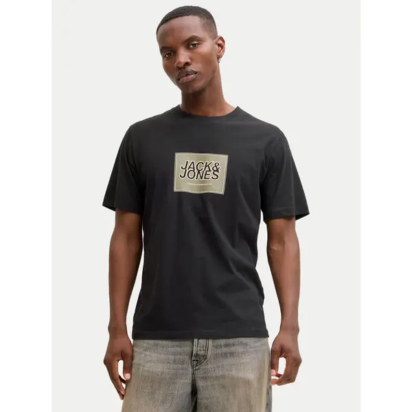 jack & jones Jack & Jones T-shirt Jjrain Tee Ss Crew Neck 12288097 Crna Regular Fit