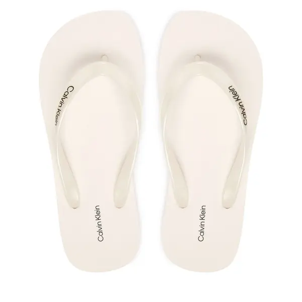 Calvin Klein Japanke Calvin Klein Arwa - Metallic Pearlised Flip Flops HW0HW02956 Bijela