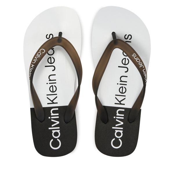 Calvin Klein Jeans Japanke Calvin Klein Jeans Beach Sandal Flatform Monologo YW0YW01617 Crna