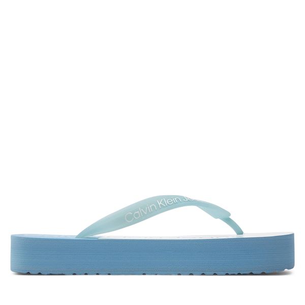 Calvin Klein Jeans Japanke Calvin Klein Jeans Beach Sandal Flatform Monologo YW0YW01617 Dusk Blue/Bright White 0G2
