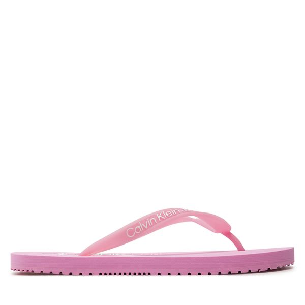 Calvin Klein Jeans Japanke Calvin Klein Jeans Beach Sandal Monologo Tpu YW0YW01246 Glowing Guava/Bright White 0J2