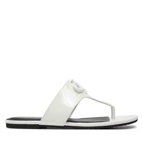 Calvin Klein Jeans Japanke Calvin Klein Jeans Flat Sandal Slide Toepost Mg Met YW0YW01342 Bright White YBR