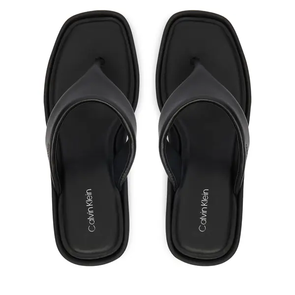 Calvin Klein Japanke Calvin Klein Wedge 70 Sndl Thong Lth HW0HW02880 Crna