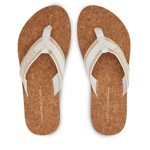 Tommy Hilfiger Japanke Tommy Hilfiger Hilfiger Cork Beach Sandal FW0FW07904 Bež