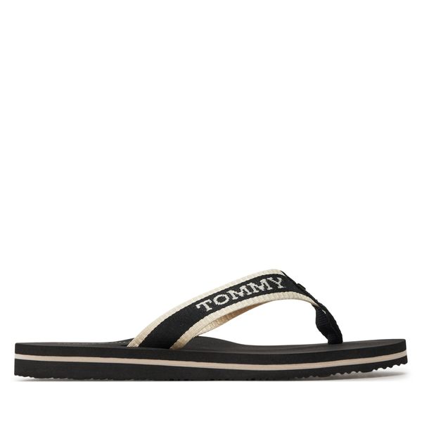 Tommy Hilfiger Japanke Tommy Hilfiger Hilfiger Webbing Pool Slide FW0FW07859 Crna