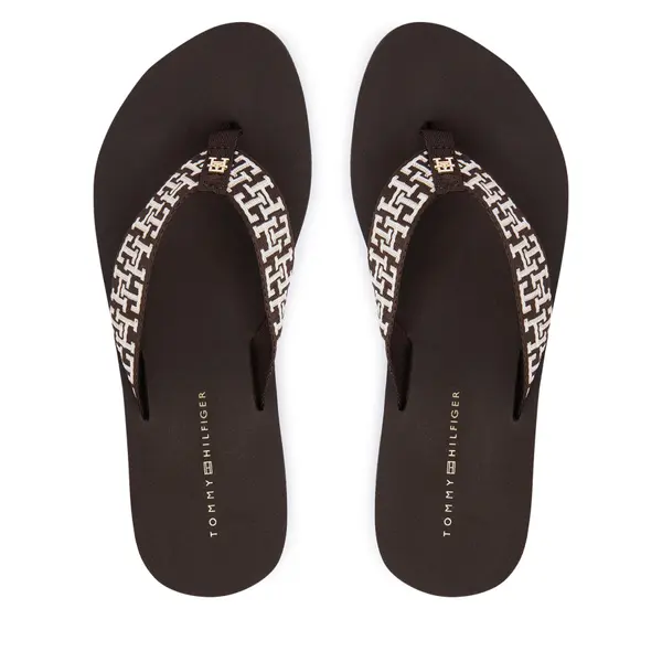 Tommy Hilfiger Japanke Tommy Hilfiger Mono Wedge Summer Sandal FW0FW09696 Smeđa