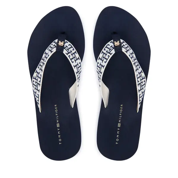 Tommy Hilfiger Japanke Tommy Hilfiger Mono Wedge Summer Sandal FW0FW09696 Tamnoplava