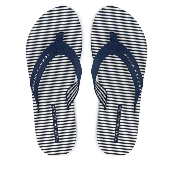 Tommy Hilfiger Japanke Tommy Hilfiger Th Ithaca Stripe Summer Sandal FW0FW09192 Tamnoplava